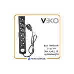 Viko Multi-Let Siyah 6'lı Anahtarlı 4 Metre Topraklı Çocuk Korumalı Kablolu Grup Priz