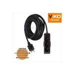 VİKO Multi-let | Üçlü 7 Metre Topraklı Ç. K. Grup Priz - 3'lü 7 M Siyah 3x2.5 Ttr Kalın Kablolu