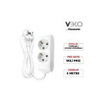 Viko Multilet İkili 5Mt Kablolu Beyaz Grup Priz 2Li 5 Metre Ara Kablo Topraklı Klemensli