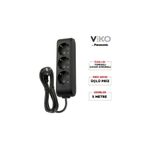 Viko Multilet Üçlü 5Mt Kablolu Siyah Grup Priz 3Lü Ara Kablo Topraklı Klemensli
