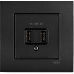 Viko Novella Siyah USB Şarj Prizi 5V 2A ÇERÇEVELİ - 92605509