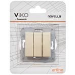 Viko Novella Trenda Bronz Mekanizma+Düğme Kapak Üçlü Anahtar