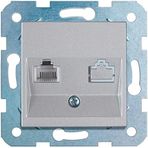 Viko Novella Trenda Gümüş Cat6+Cat3 Mekanizma+Düğme Kapak Data Nümeris