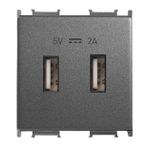 Viko Panasonic Thea 2 m 5 V 2 A Alt Kapak Modüler Füme USB Şarj Prizi