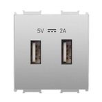 Viko Panasonic Thea 2 m 5 V 2 A Alt Kapak Modüler Metalik Beyaz USB Şarj Prizi