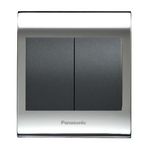 Viko Panasonic Thea Blu 2'li Chrome Beyaz Kapak Füme Anahtar Çerçeve