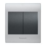 Viko Panasonic Thea Blu 2'li Chrome Matt Beyaz Kapak Füme Anahtar Çerçeve