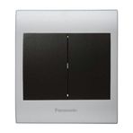 Viko Panasonic Thea Blu 2'li Chrome Matt Beyaz Kapak Siyah Anahtar Çerçeve