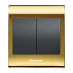 Viko Panasonic Thea Blu 2'li Gold Dore Kapak Füme Anahtar Çerçeve
