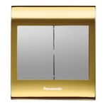Viko Panasonic Thea Blu 2'li Gold Dore Kapak Metalik Beyaz Anahtar Çerçeve