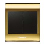 Viko Panasonic Thea Blu 2'li Gold Dore Kapak Siyah Anahtar Çerçeve