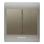 Viko Panasonic Thea Blu 2'li Inox Matt Dore Kapak Dore Anahtar Çerçeve
