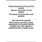 Viko Siyah 3'Lü Anahtarlı Topraklı Çocuk Korumalı Grup Priz 6 Metre Kablo