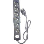 Viko Siyah Multi-Let 6'lı Anahtarlı Topraklı Çocuk Korumalı Grup Priz 70 cm