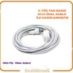 Viko Tekli Askılı Uzatma Seyyar Kablo (1 ile 10 Metre Arası) ( 3x1.5 Tam Bakır) Ttr Kablo HO5VV-F - 6 METRE