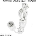 Viko Tekli Topraklı Seyyar Uzatma Kablosu 20 Metre 3x1,5 TTR