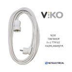 Viko Tekli Topraklı Seyyar Uzatma Kablosu 5 Metre (Tam Bakır 3 x 1 Ttr Kablo) - Beyaz
