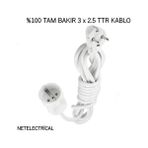 Viko Tekli Topraklı Seyyar Uzatma Kablosu 7 Metre 3 x 2,5 TTR - Beyaz