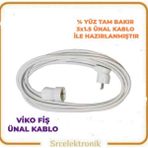 Viko Tekli Uzatma Seyyar Kablo (12 ile 40 Metre Arası) ( 3x1.5 Tam Bakır) Ttr Kablo HO5VV-F - 30 METRE