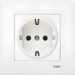 Viko Topraklı Priz Karre (Çerçeveli) - Beyaz - 10 Adet