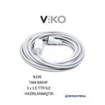 VİKO Topraklı Uzatma Seyyar Kablosu 30 Metre ( Tam Bakır 3x1.5 Ttr )