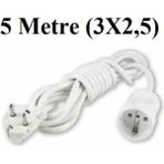 Viko Topraklı Uzatma Seyyar Kablosu Tekli Priz 5 Metre 3x2,5 mm Seyyar Uzatma Kablosu