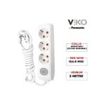 Viko | Üçlü Grup Priz, Anahtarlı Topraklı - Çocuk Korumalı Çoğaltıcı Priz [Üçlü, 2 Metre, Beyaz]