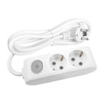 Viko Vıko ML-90117203 Multi-Let 2li Anahtarlı Çocuk Korumalı Topraklı 3 Metre Kablolu Grup Priz Vıko - Beyaz