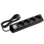 VİKO Viko Multi-Let Siyah 4 li Anahtarlı Kablolu Top. Ç.K. Grup Priz 2 MT