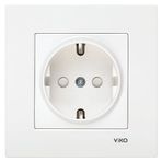 Viko VİKO0013 Karre Topraklı Priz Beyaz + Çerçeve