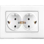 Viko VİKO0019 Karre İkili Topraklı Priz Beyaz + Çerçeve