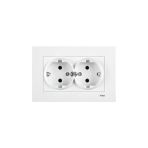 Viko VİKO0020 Karre İkili Topraklı Priz Beyaz + Çerçeve