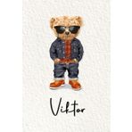 Viktor: Cahier personnalisé avec prénom Viktor | Cadeau d'anniversaire pour enfant, garçon, homme, copain ... | Nounours | 110 pages lignée, Petit Format 6x9 pouces (15,24 x 22,86 cm)