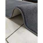 Vila Nova Home 3'lü Antrasit Oval Peluş Post Yumuşak Yıkanabilir Banyo Halısı Klozet TAKIMI(80X120-80X50-60X60D)