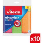 Vileda 10 Paket 3'lü Mikrofiber Colors XL 36x38 Temizlik Bezi - 10'lu