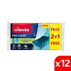 Vileda 12 Paket 3'lü Pro Clean Düz Bulaşık Süngeri