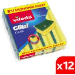 Vileda 12 Paket 8'li Yeşil Klasik Oluklu Sünger - 12'li