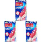 Vileda 131429 Standart Eldiven,%100 Doğal Lateks, M 3lü paket