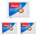 Vileda 169072 Miraclean Silgi Sünger 2'li, Beyaz, Düz 3lü paket