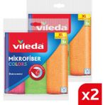 Vileda 2 Paket 3'lü Mikrofiber Colors XL 36x38 Temizlik Bezi - 2'li