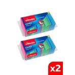 Vileda 2 Paket 4 Lü Colors Çizmez Bulaşık Süngeri
