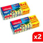 Vileda 2 Paket 8+2'li Yeşil Klasik Düz Sünger