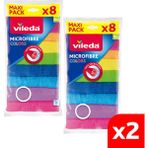 Vileda 2 Paket 8'li %100 Mikrofiber Colors Temizlik Bezi - 2'li
