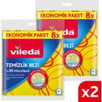 Vileda 2 Paket 8'li 30% Mikrofiberli Mutfak Bezi - 2'li
