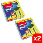 Vileda 2 Paket 8'li Yeşil Klasik Oluklu Sünger - 2'li