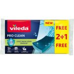 Vileda 3'lü Pro Clean Düz Bulaşık Süngeri - Renkli