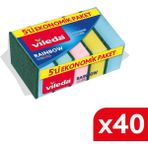 Vileda 40 Paket 5'li Rainbow Bulaşık Süngeri - 40'lı