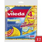 Vileda 4'lü 2'li Paket Mikrofiber Temizlik Bezi