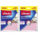 Vileda Actifibre Soft Universal New Soft Touch, Mikrofiber, Pembe, 2'li Set
