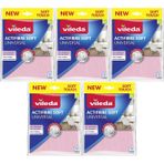 Vileda Actifibre Soft Universal New Soft Touch, Mikrofiber Temizlik Bezi, 2'li Paket, 5'li Set, Pembe